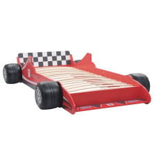 Vaikiška lova lenktyninė mašina, 90x200 cm, raudona