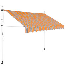 Rankiniu būdu ištraukiama markizė, geltoni/mėlyni dryžiai, 250cm