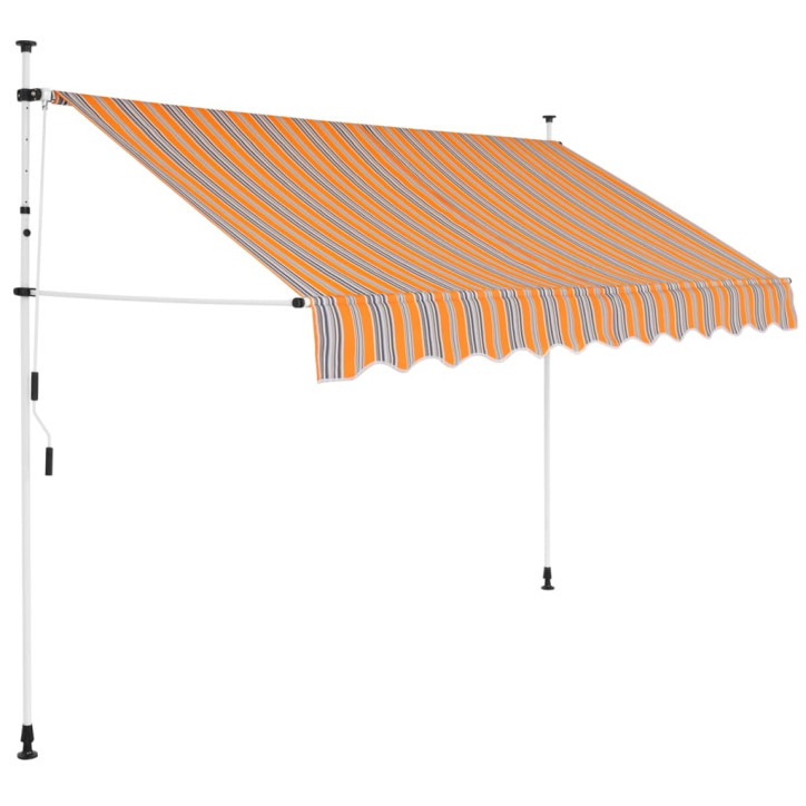 Rankiniu būdu ištraukiama markizė, geltoni/mėlyni dryžiai, 250cm