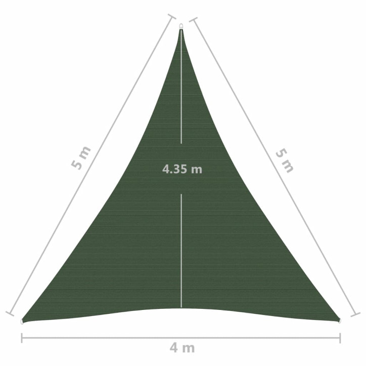 Uždanga nuo saulės, tamsiai žalia, 4x5x5m, HDPE, 160g/m²