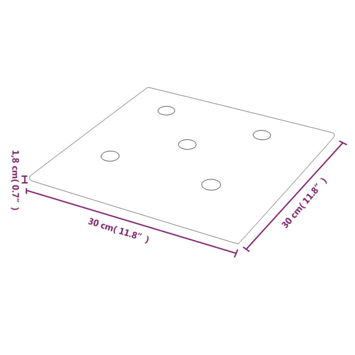 Sienų plokštės, 12vnt., juodos, 30x30cm, dirbtinė oda, 1,08m²