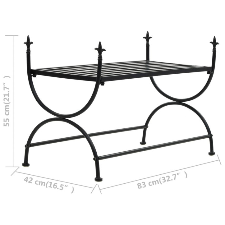 Suoliukas, juodas, 83x42x55cm, metalas, vintažinio stiliaus