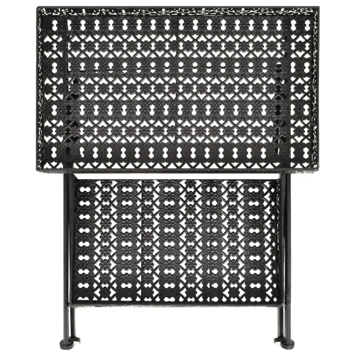 Sul. arbatos staliukas, juodas, 58x35x72cm, met., vint. stil.