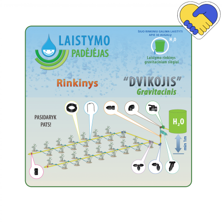 Šiltnamio laistymo sistema "Dvikojis" gravitacinis