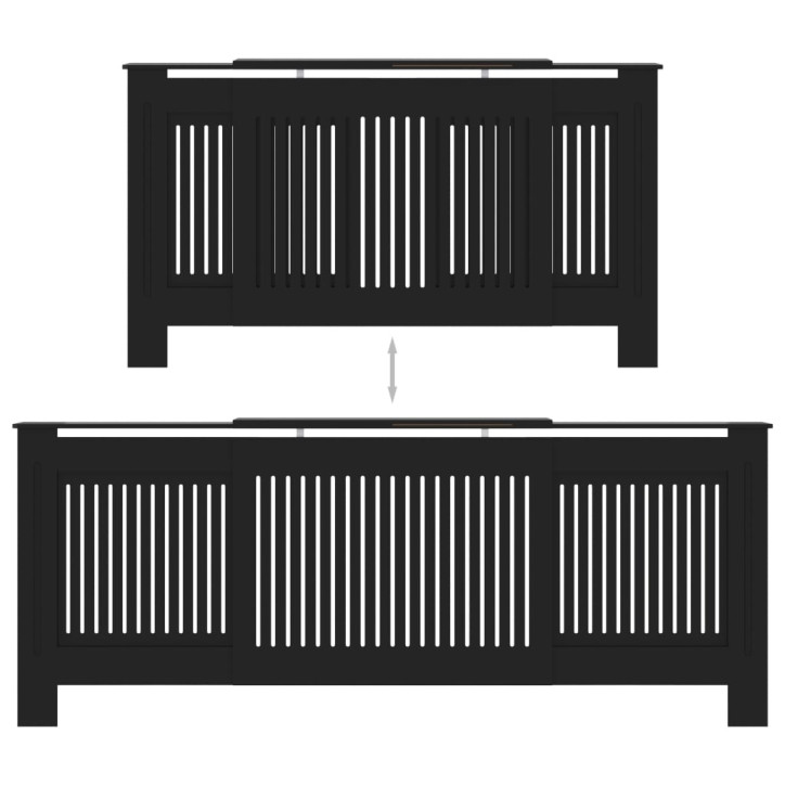 Radiatoriaus uždangalas, juodos spalvos, 205cm, MDF