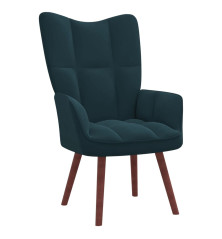 Poilsio kėdė, mėlynos spalvos, aksomas