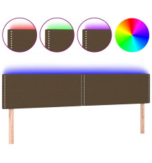 Galvūgalis su LED, tamsiai rudos spalvos, 180x5x78/88cm,audinys