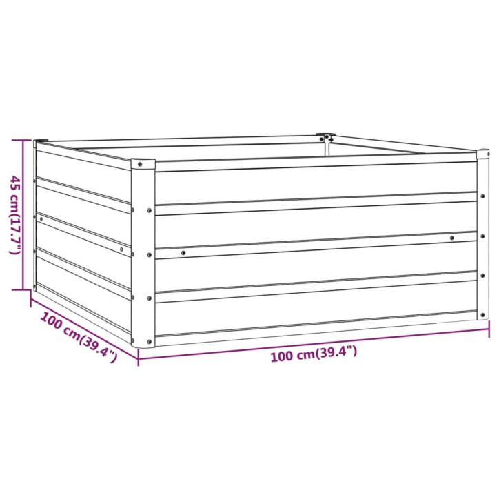 Sodo lovelis, pilkas, 100x100x45cm, plienas