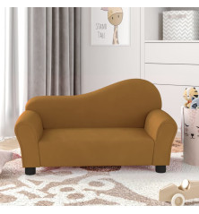 Vaikiška sofa, rudos spalvos, aksomas
