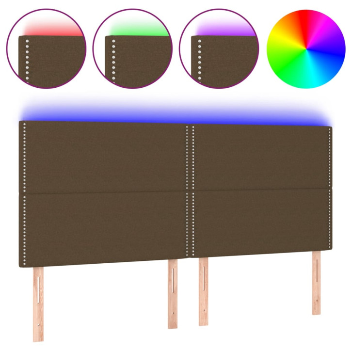 Galvūgalis su LED, tamsiai rudos spalvos, 180x5x118/128cm