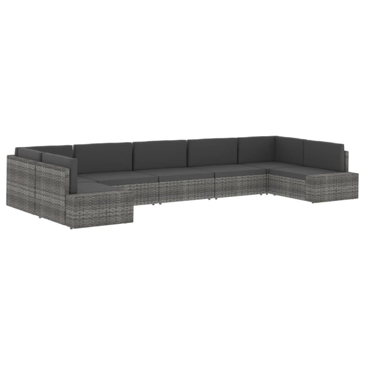 Modulinė dvivietė sofa, juodos spalvos, poliratanas