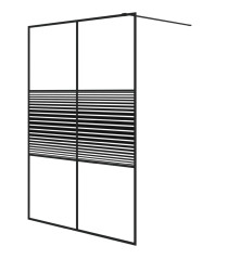 Dušo sienelė, juoda, 140x195cm, skaidrus ESG stiklas