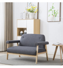 Dvivietė sofa, audinys, tamsiai pilka