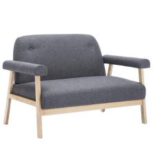 Dvivietė sofa, audinys, tamsiai pilka