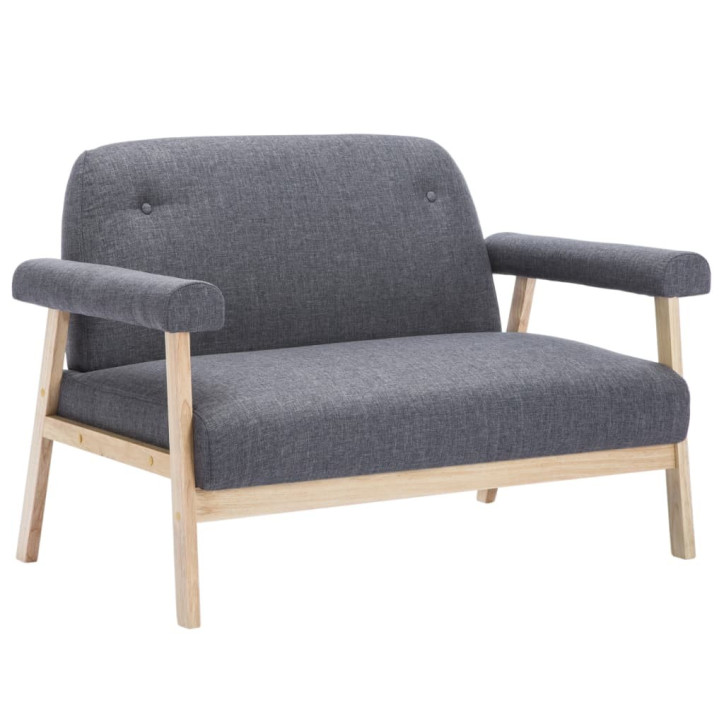 Dvivietė sofa, audinys, tamsiai pilka