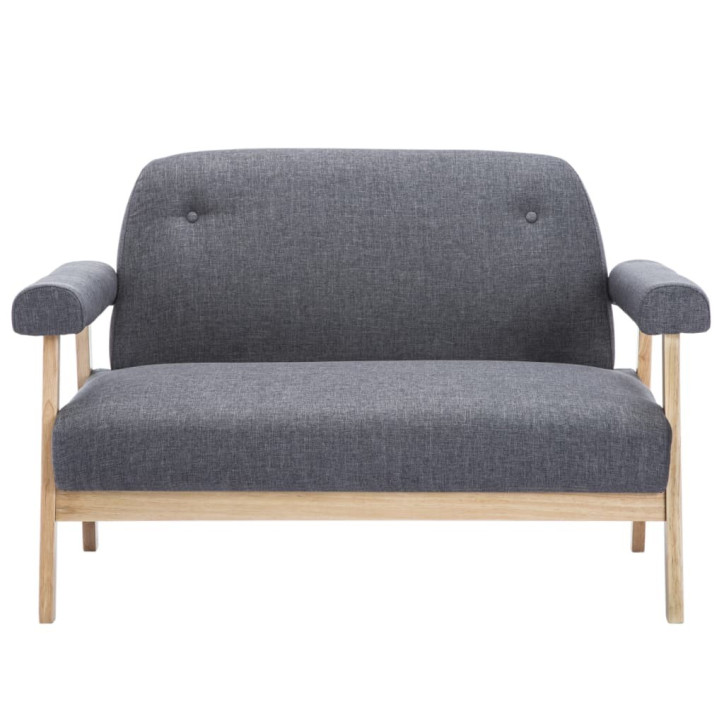 Dvivietė sofa, audinys, tamsiai pilka