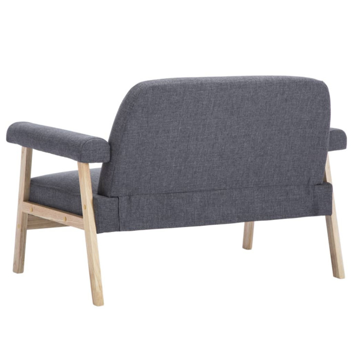 Dvivietė sofa, audinys, tamsiai pilka