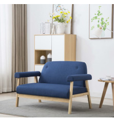 Dvivietė sofa, audinys, mėlyna