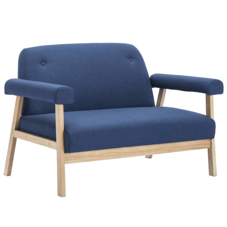 Dvivietė sofa, audinys, mėlyna