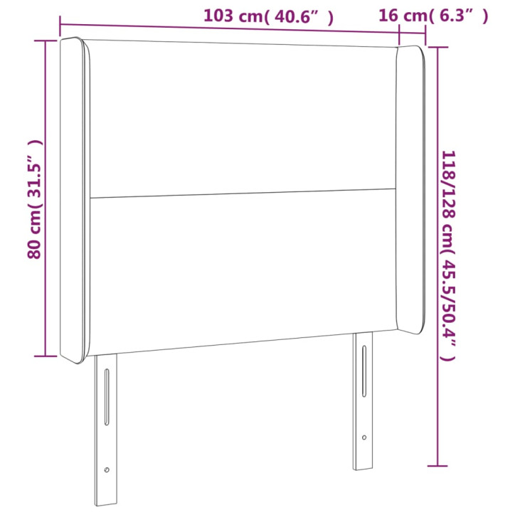 Galvūgalis su LED, juodos spalvos, 103x16x118/128 cm