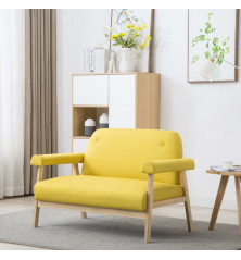 Dvivietė sofa, audinys, geltona