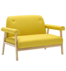 Dvivietė sofa, audinys, geltona