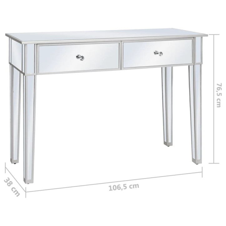 Veidrodinis konsolinis staliukas, MDF ir stik., 106,5x38x76,5cm