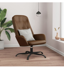 Poilsio kėdė, rudos spalvos, dirbtinė oda, blizgi
