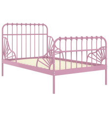 Išskleidžiamas lovos rėmas, rožinis, 80x130/200cm, metalas