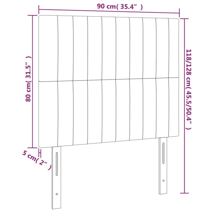 Galvūgalis su LED, tamsiai mėlynas 90x5x118/128cm, aksomas