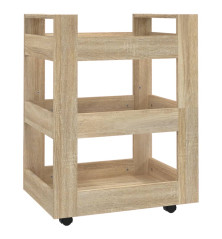 Virtuvės vežimėlis, ąžuolo, 60x45x80cm, apdirbta mediena