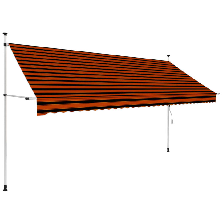 Rankiniu būdu ištraukiama markizė, oranžinė ir ruda, 350cm