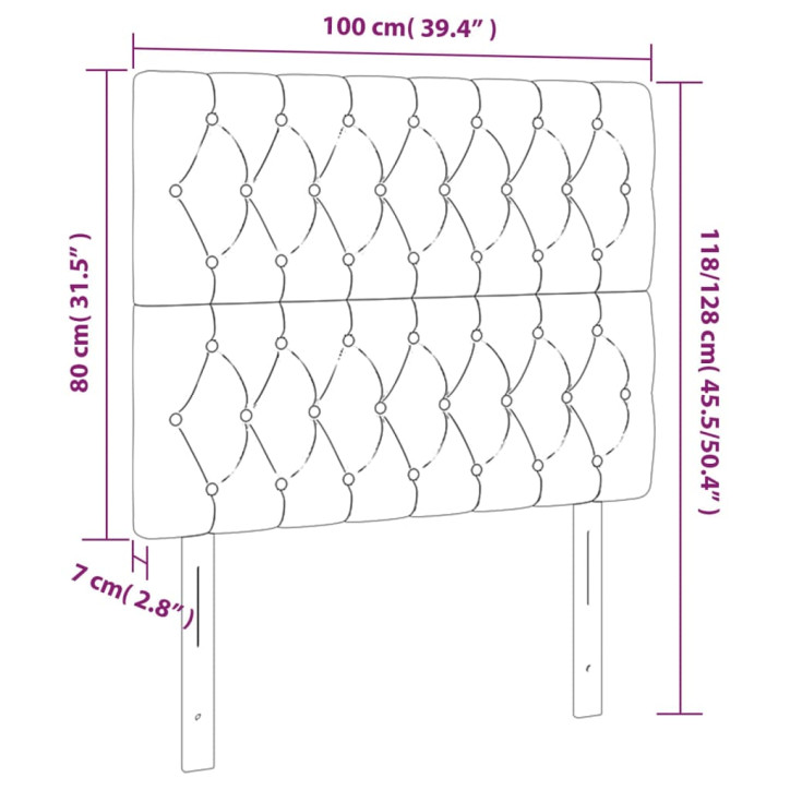 Galvūgalis su LED, taupe spalvos, 100x7x118/128cm, audinys