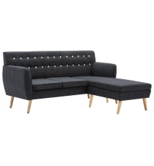 L-formos sofa, aud. apmušal., 171,5x138x81,5cm, tamsiai pilka