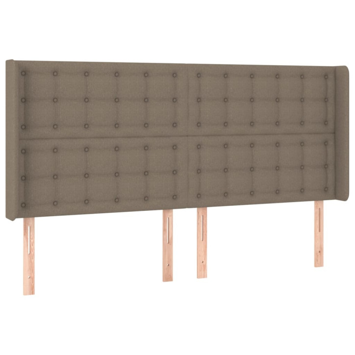 Galvūgalis su LED, taupe spalvos, 163x16x118/128cm, audinys