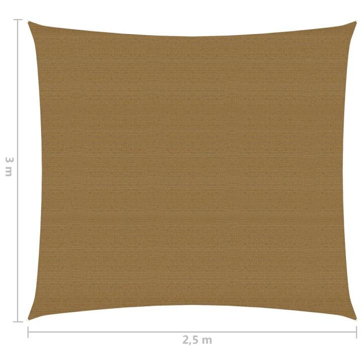 Uždanga nuo saulės, taupe spalvos, 2,5x3m, HDPE, 160g/m²