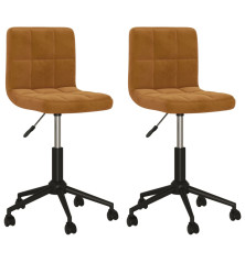 Pasukamos valgomojo kėdės, 2vnt., rudos spalvos, aksomas