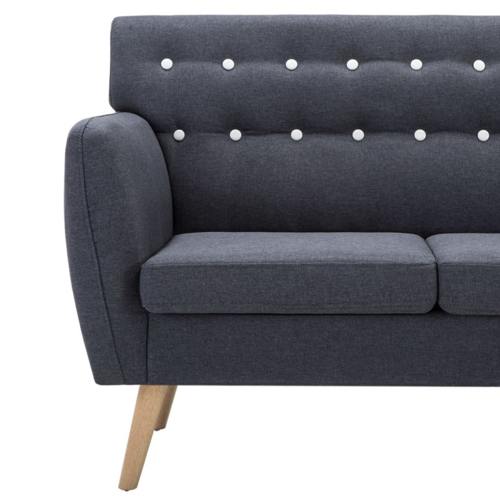 Trivietė sofa, audinio apmušalas, 172x70x82cm, tamsiai pilka