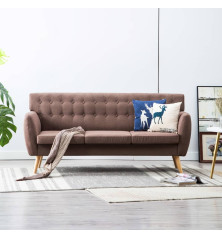 Trivietė sofa, audinio apmušalas, 172x70x82cm, ruda