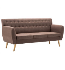 Trivietė sofa, audinio apmušalas, 172x70x82cm, ruda