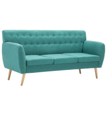 Trivietė sofa, audinio apmušalas, 172x70x82cm, žalia