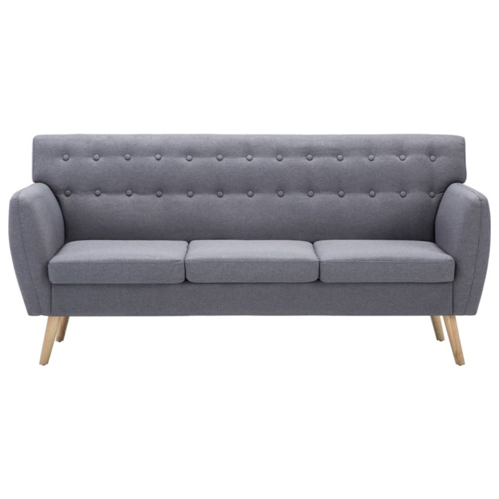 Trivietė sofa, audinio apmušalas, 172x70x82cm, šviesiai pilka