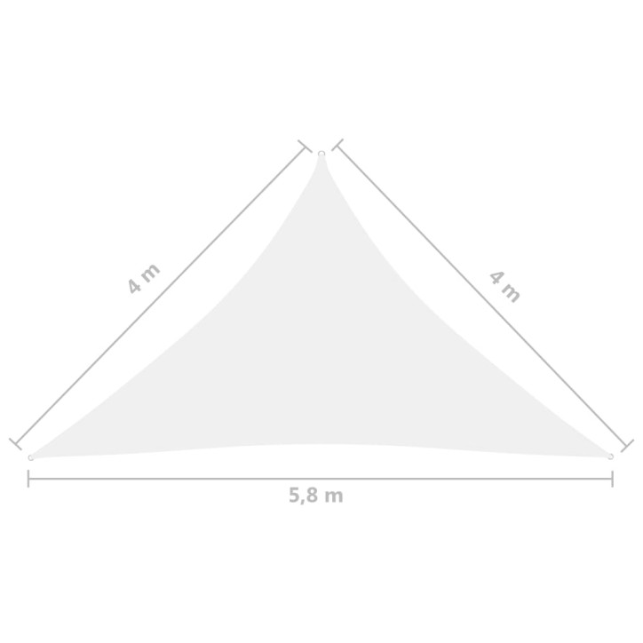 Uždanga nuo saulės, balta, 4x4x5,8m, oksfordo audinys, trikampė