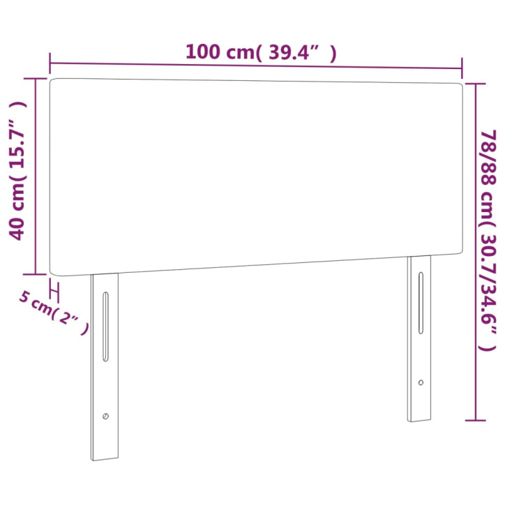 Galvūgalis su LED, tamsiai pilkas, 100x5x78/88cm, audinys