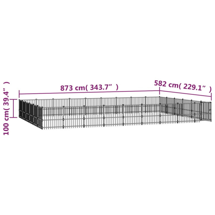 Lauko voljeras šunims, plienas, 50,81m²