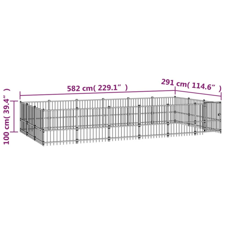 Lauko voljeras šunims, plienas, 16,94m²