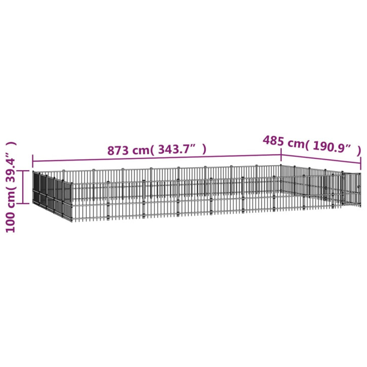 Lauko voljeras šunims, plienas, 42,34m²