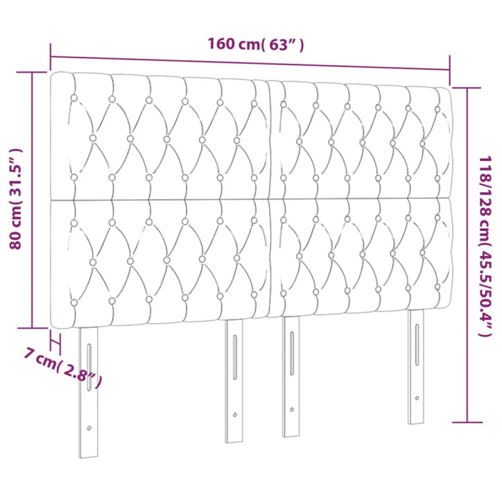 Galvūgalis su LED, taupe spalvos, 160x7x118/128cm, audinys