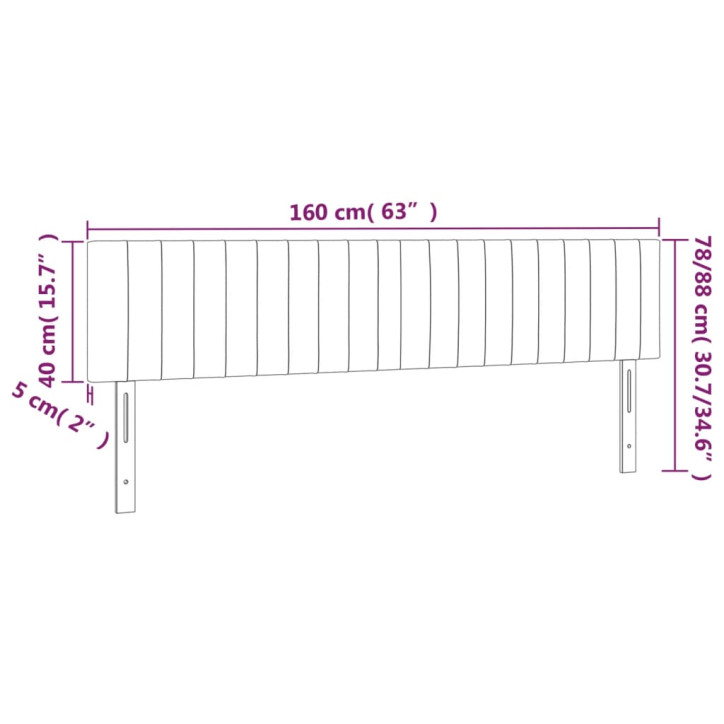 Galvūgalis su LED, juodos spalvos, 160x5x78/88cm, audinys