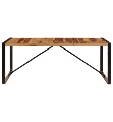 Valgomojo stalas, 200x100x75cm, rausv. dalb. medienos masyvas